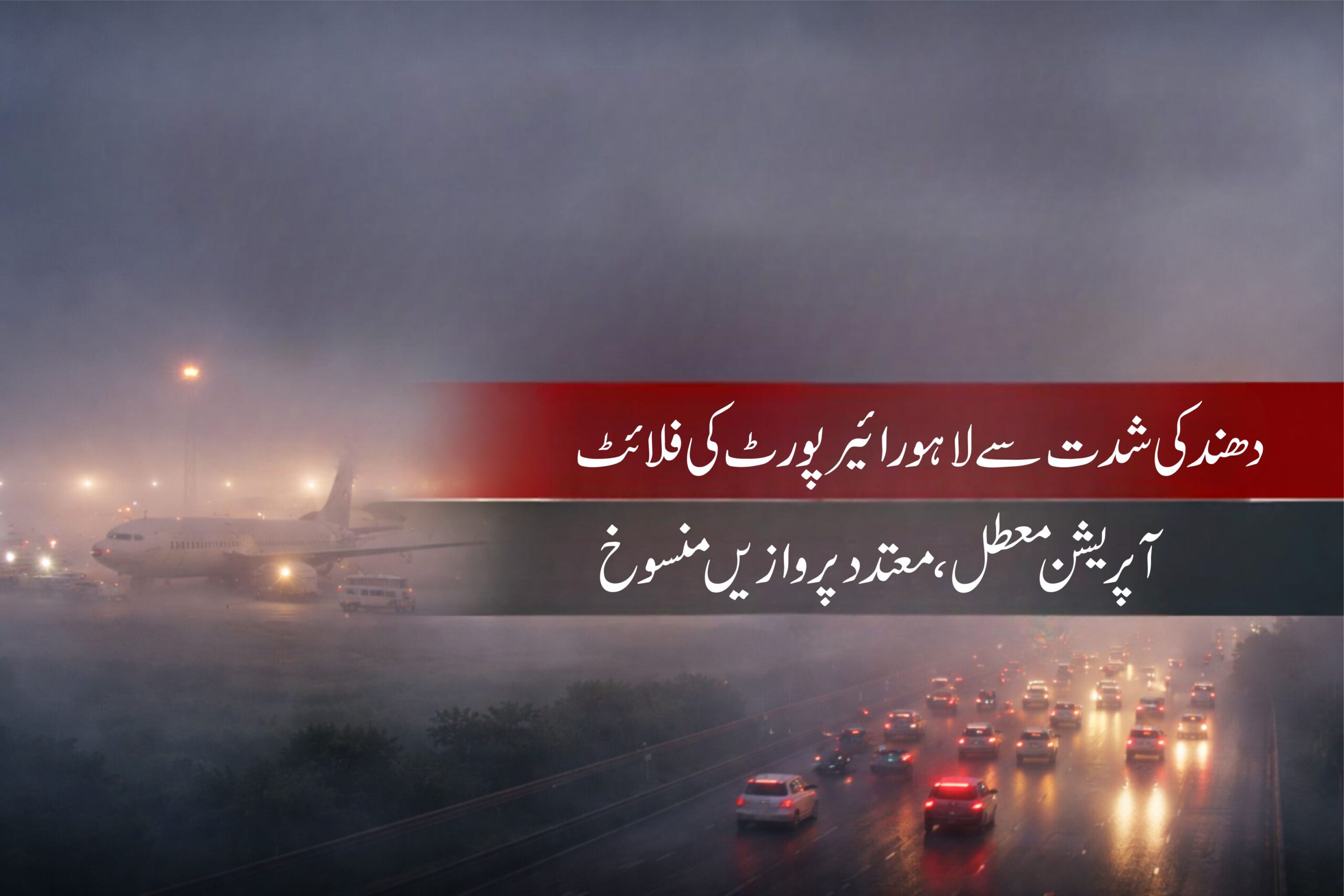 دھند کی شدت سے لاہور ایئرپورٹ کا فلائٹ آپریشن معطل، متعدد پروازیں منسوخ