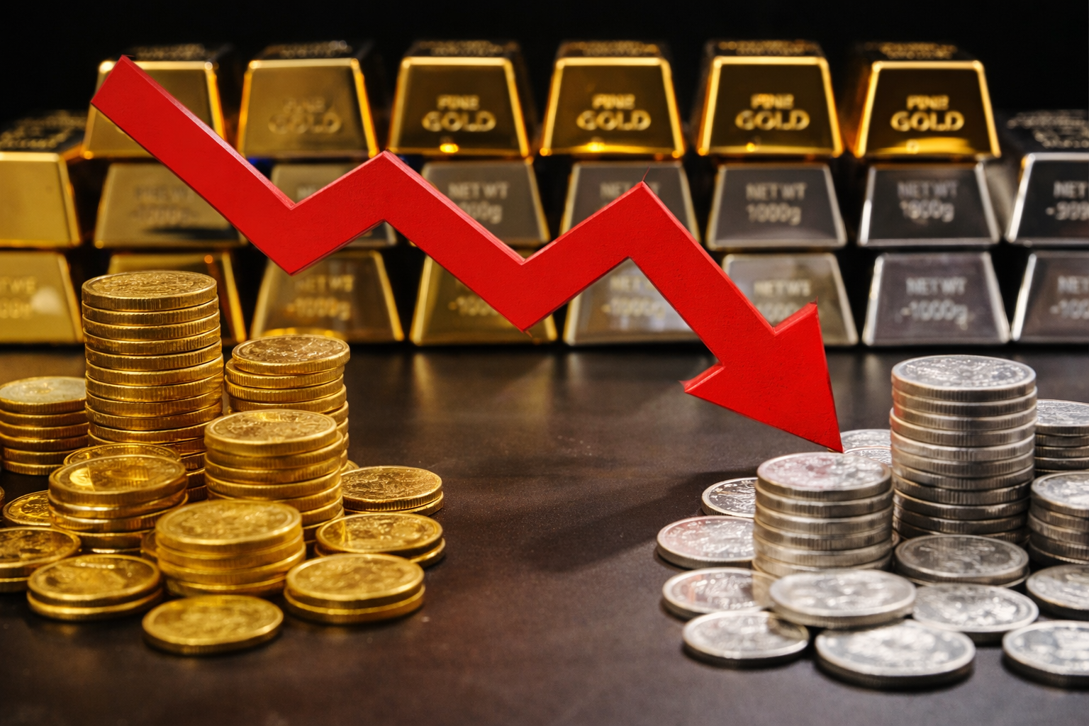 عالمی و مقامی مارکیٹ میں سونے اور چاندی کی قیمتوں میں نمایاں کمی