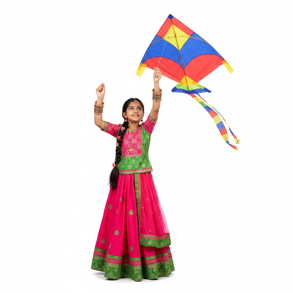 indian girl kite flying png cu9