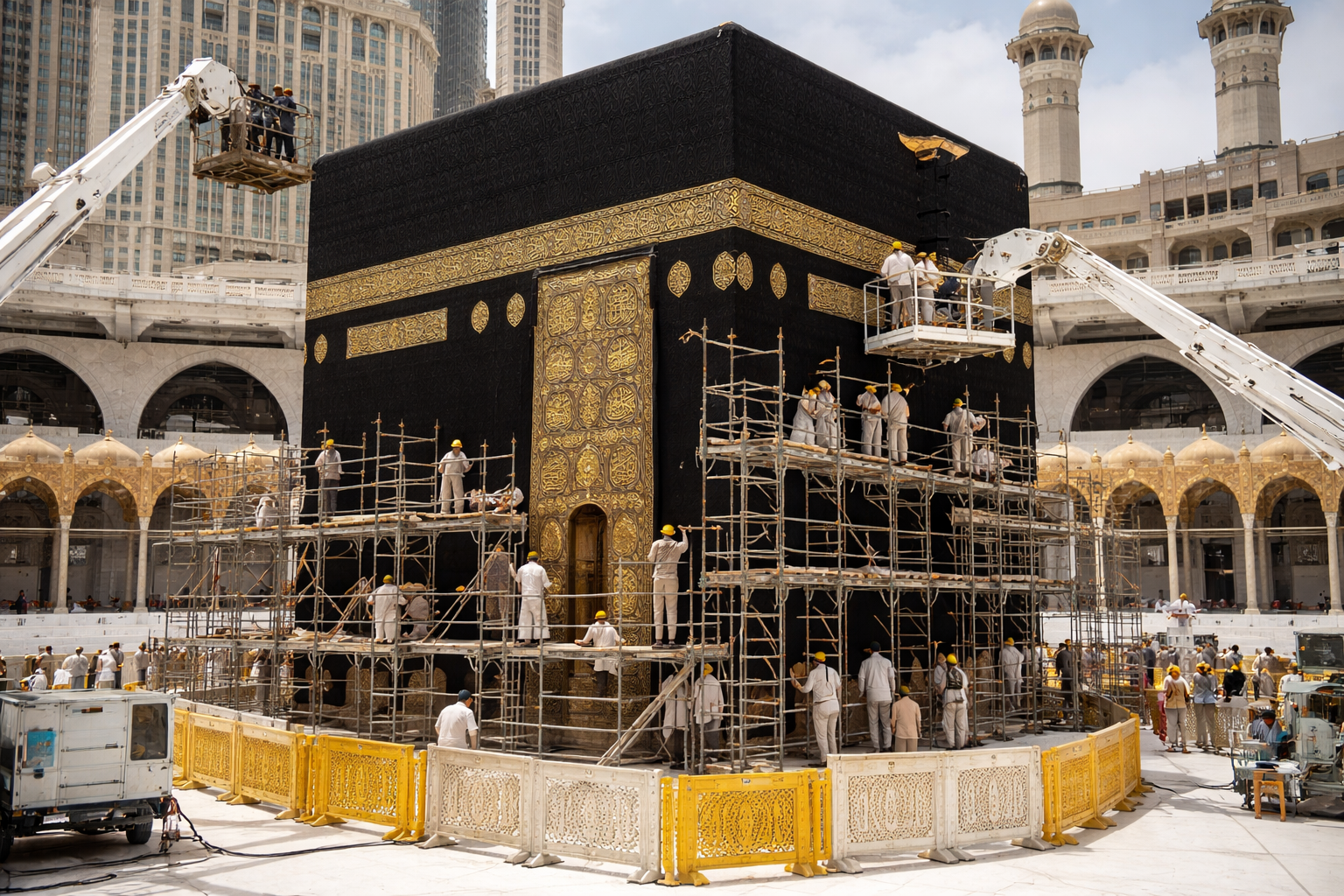 بیت اللہ شریف کی دیواروں کا مرمتی کام 48 گھنٹوں میں مکمل