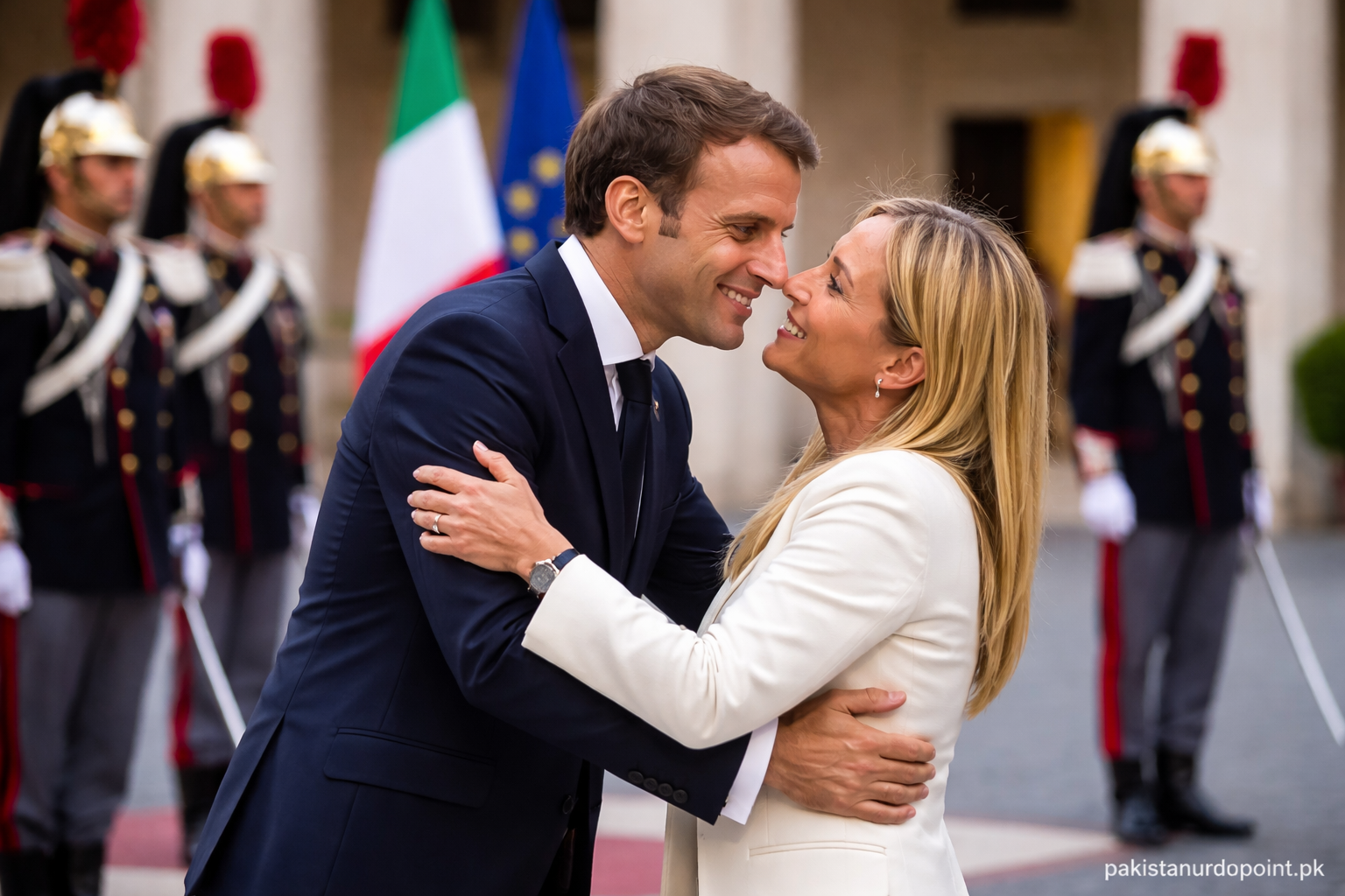 فرانسیسی صدر کا اطالوی وزیراعظم کا پرتپاک استقبال، ویڈیو سوشل میڈیا پر وائرل