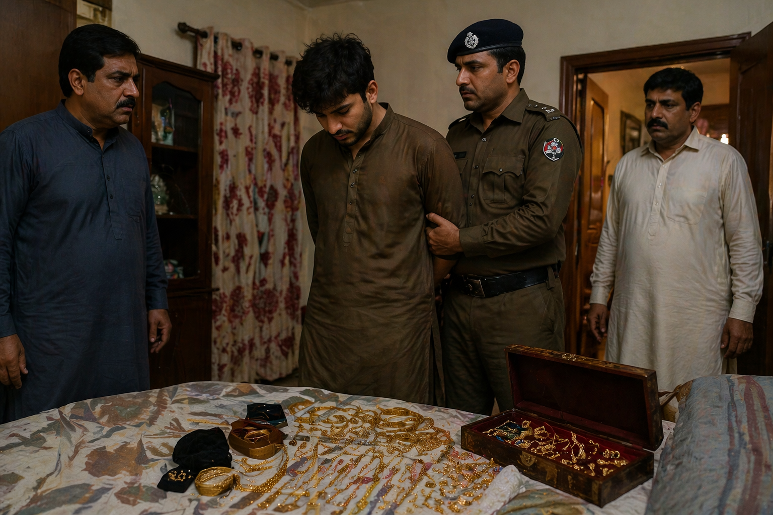 گھر سے لاکھوں کے زیورات چوری، قریبی رشتہ دار ہی ملوث نکلا