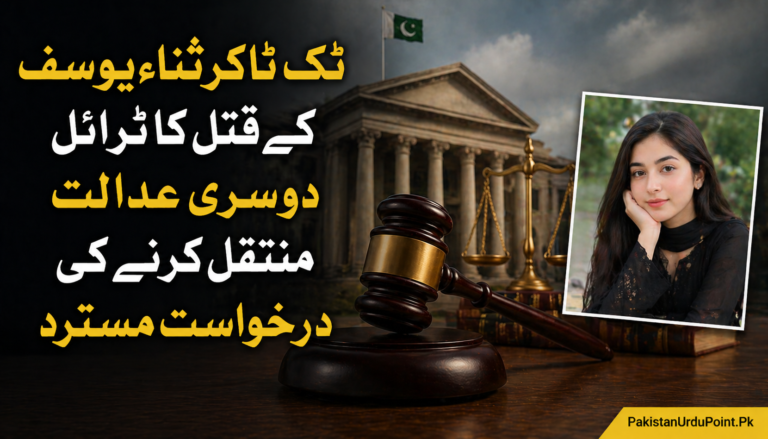 ٹک ٹاکر ثناء یوسف کے قتل کا ٹرائل دوسری عدالت منتقل کرنے کی درخواست مسترد