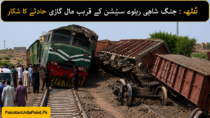ٹھٹھہ: جنگ شاہی ریلوے سٹیشن کے قریب مال گاڑی حادثے کا شکار