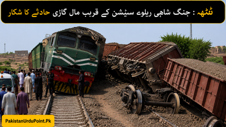 ٹھٹھہ: جنگ شاہی ریلوے سٹیشن کے قریب مال گاڑی حادثے کا شکار