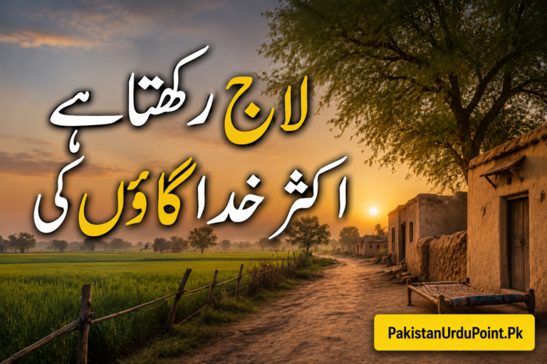 لاج رکھتا ہے اکثر خدا گاؤں کی