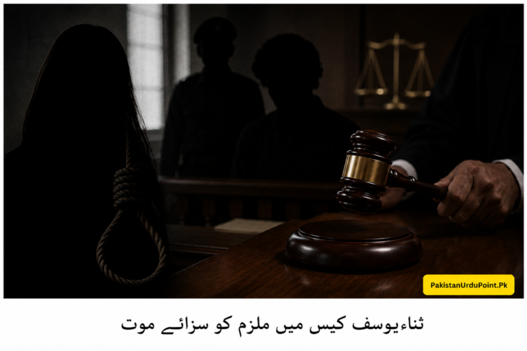 ثناء یوسف کیس میں ملزم کو سزائے موت