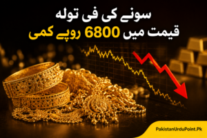 سونے کی قیمت میں بڑی کمی، فی تولہ 6800 روپے سستا