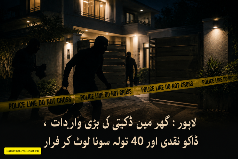 لاہور میں گھر پر بڑی ڈکیتی، لاکھوں کی نقدی اور سونا لوٹ لیا گیا