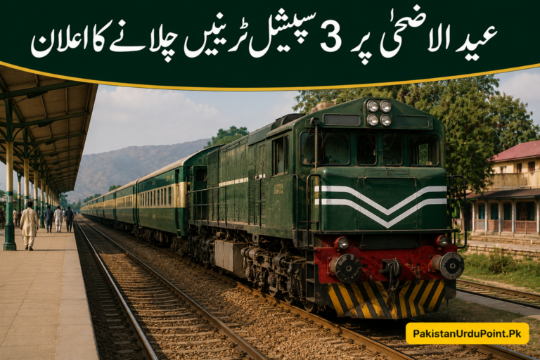 عید الاضحیٰ پر 3 سپیشل ٹرینیں چلانے کا اعلان
