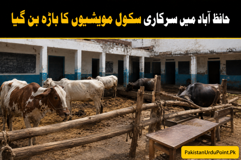 حافظ آباد میں سرکاری سکول مویشیوں کا باڑہ بن گیا