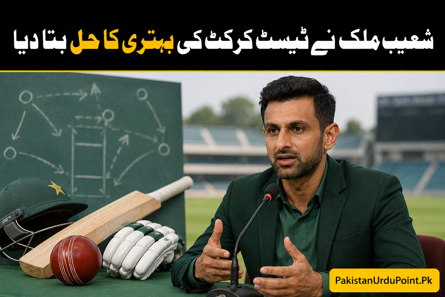 شعیب ملک نے ٹیسٹ کرکٹ کی بہتری کا حل بتا دیا