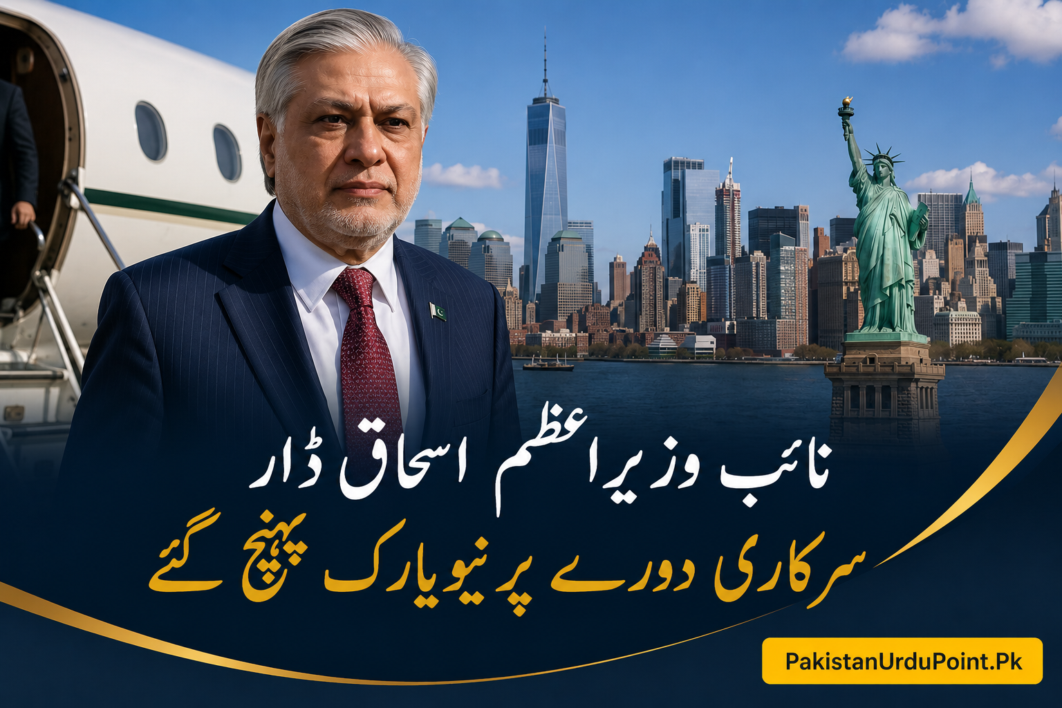 نائب وزیراعظم اسحاق ڈار سرکاری دورے پر نیویارک پہنچ گئے