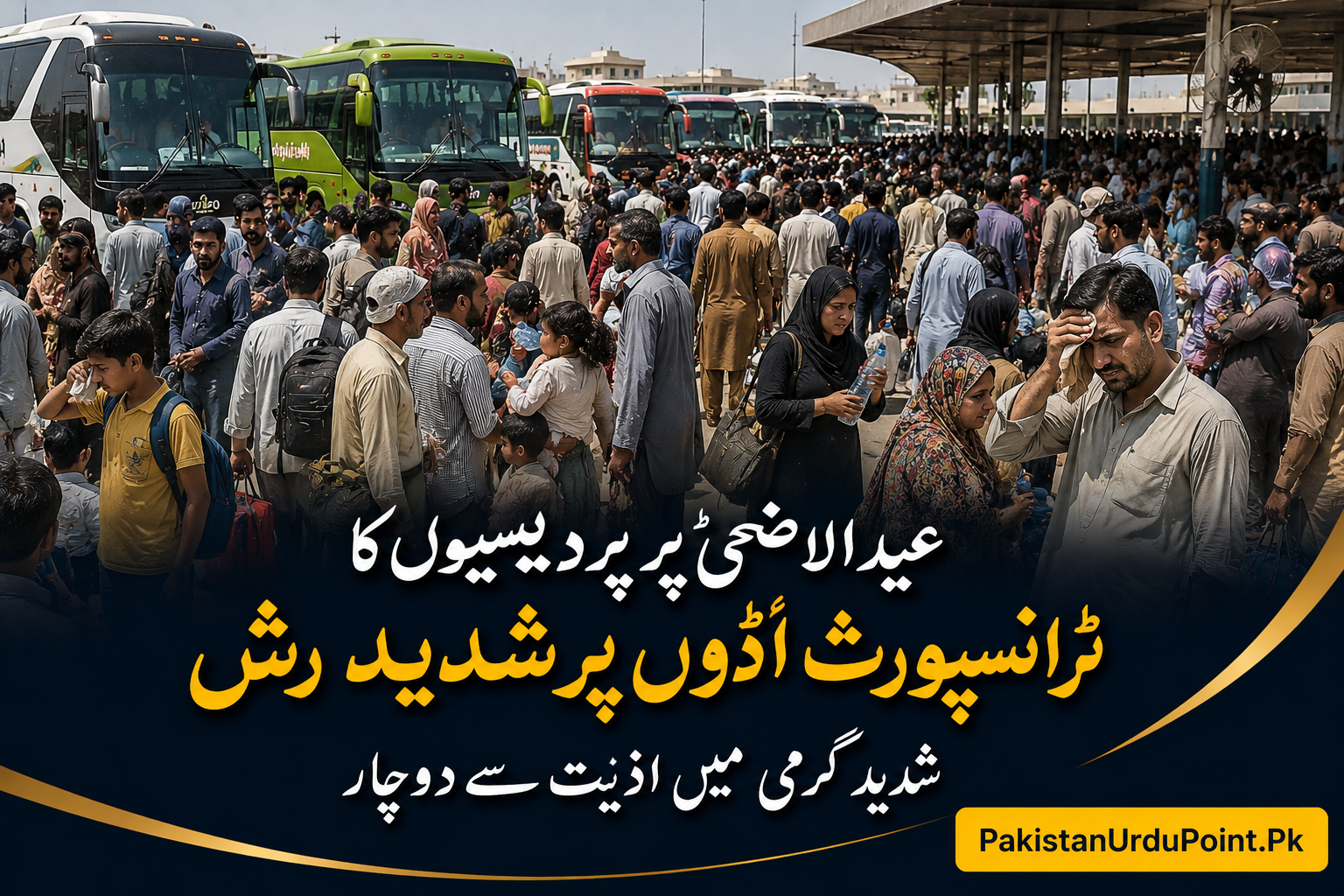 عیدالاضحیٰ پر پردیسیوں کا ٹرانسپورٹ اڈوں پر شدید رش