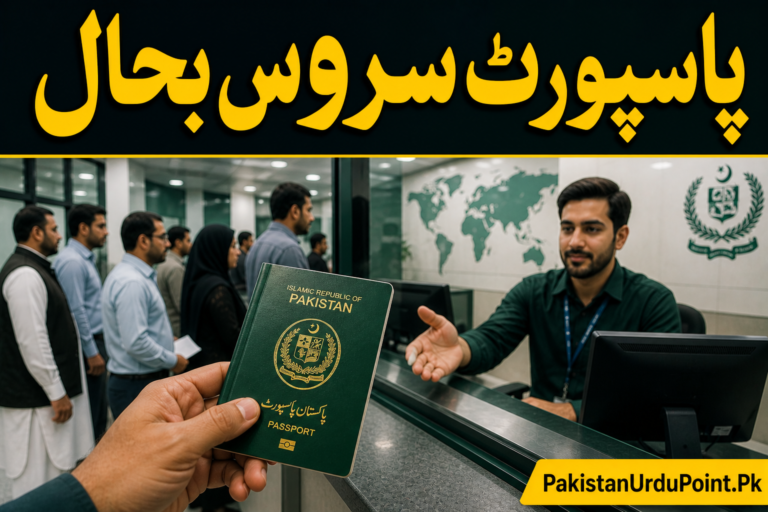پاسپورٹ سروس بحال