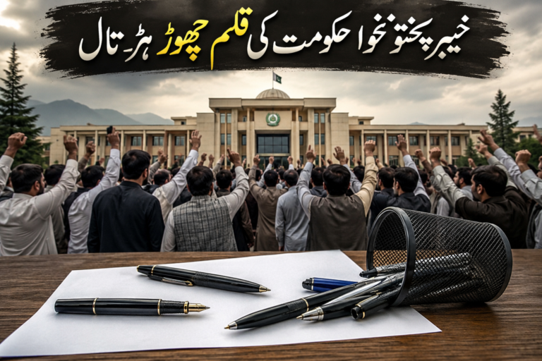 خیبر پختونخوا حکومت کی قلم چھوڑ ہڑتال