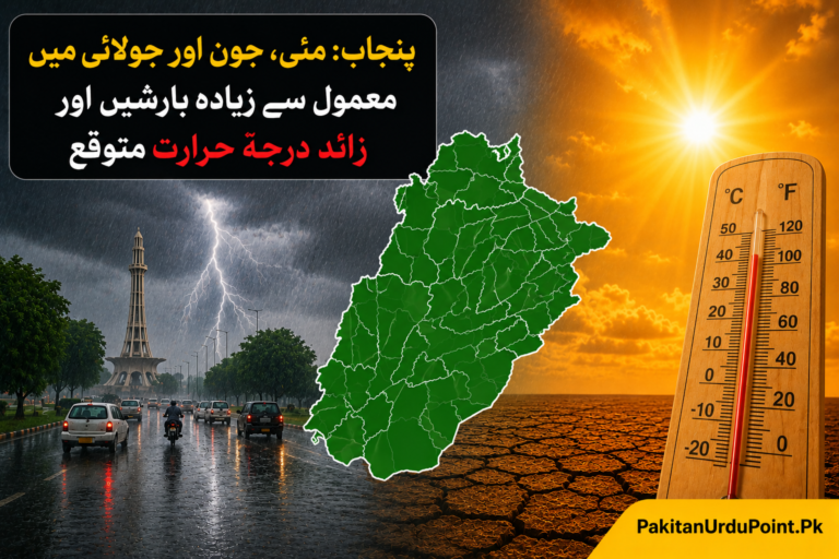 پنجاب میں زیادہ بارشیں اور شدید گرمی متوقع
