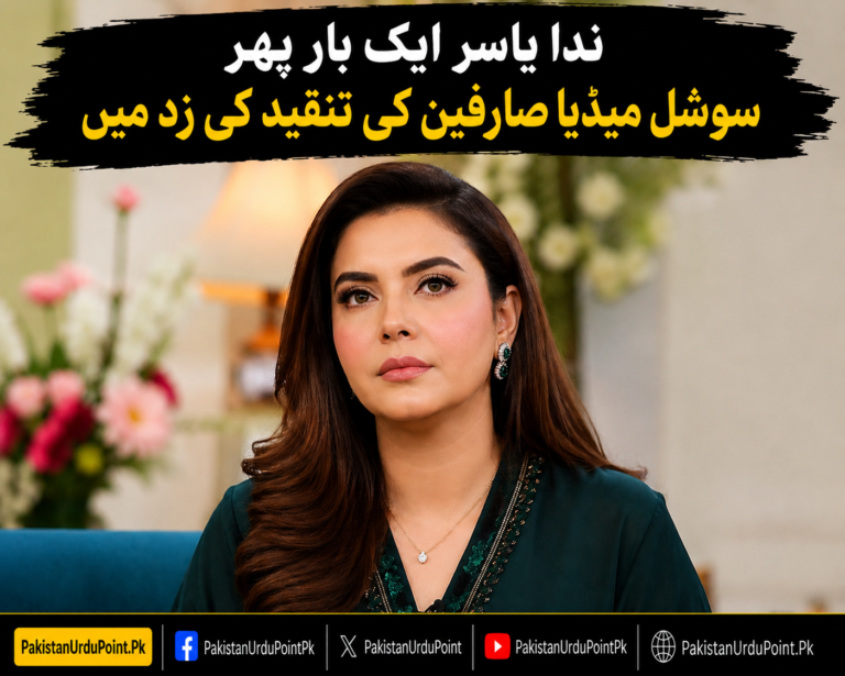 ندا یاسر ایک بار پھر سوشل میڈیا صارفین کی تنقید کی زد میں