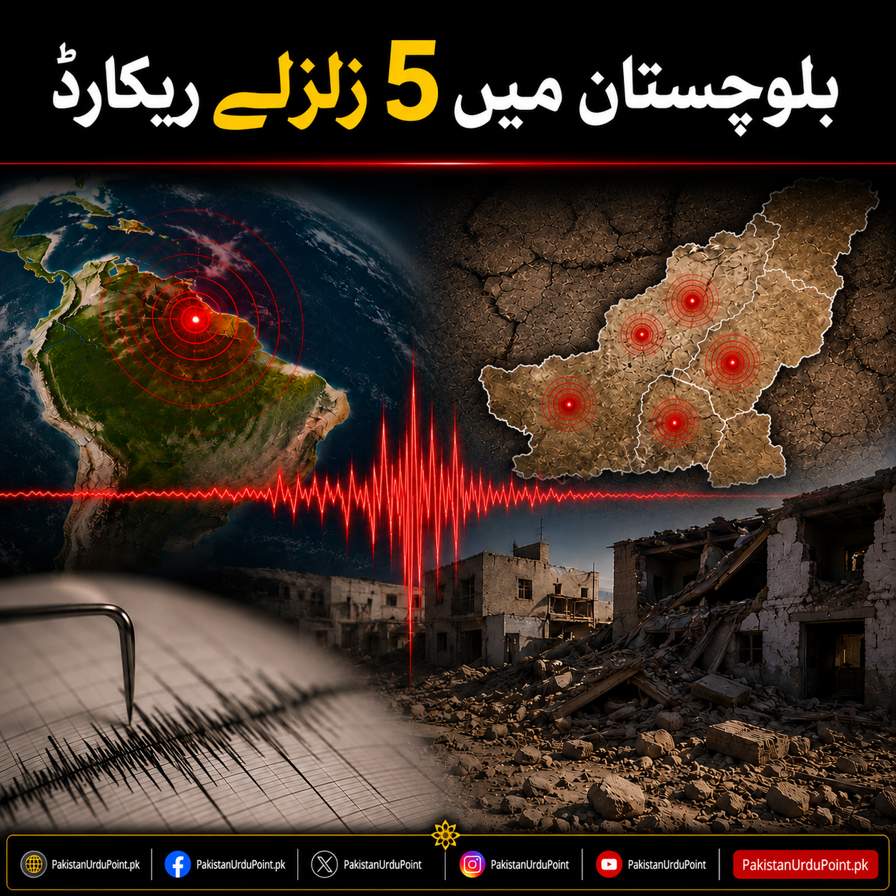وینزویلا کے اثرات، بلوچستان میں 5 زلزلے ریکارڈ، مزید جھٹکوں کا امکان
