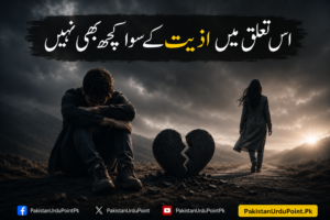اس تعلق میں اذیت کے سوا کچھ بھی نہیں