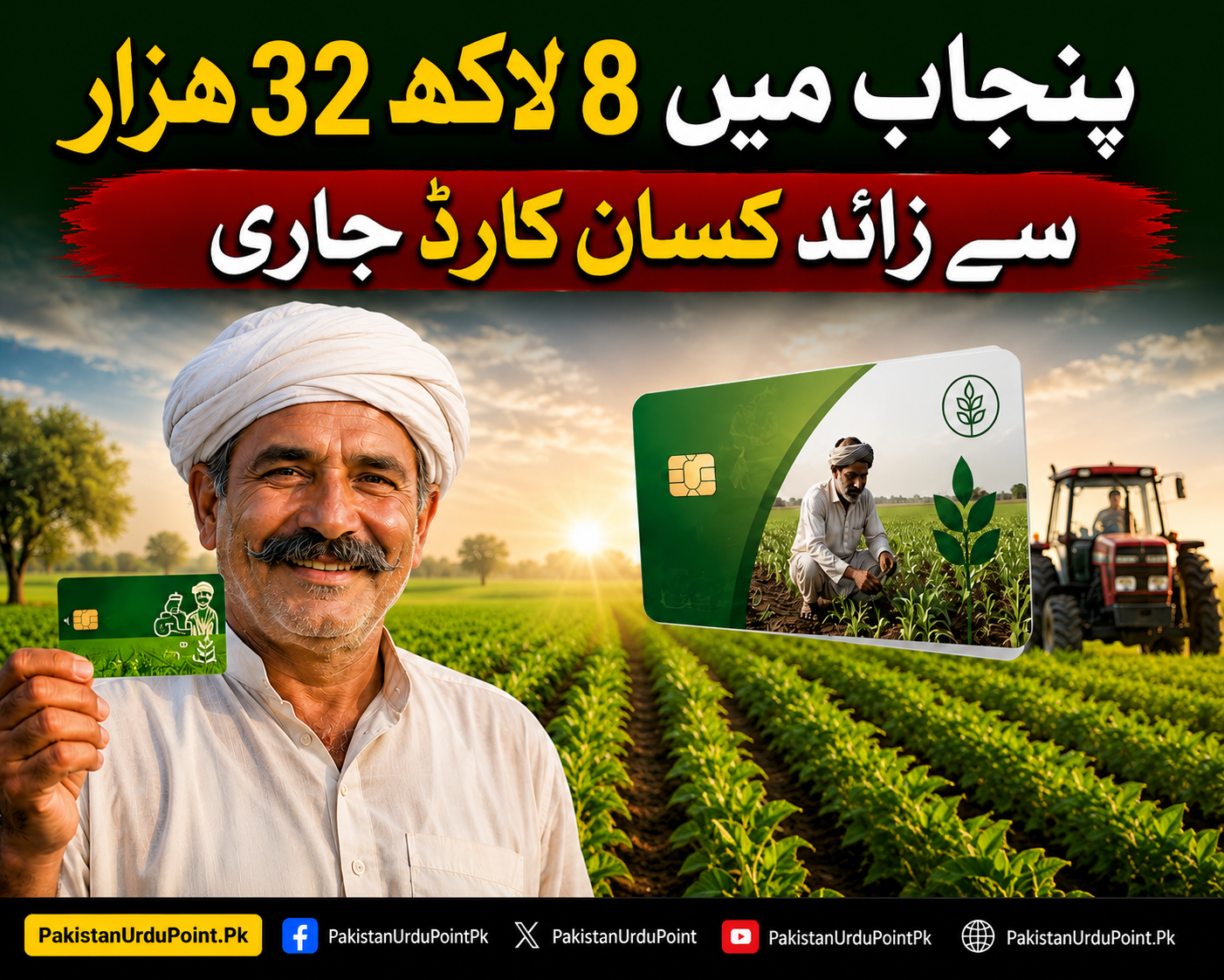 پنجاب میں 8 لاکھ 32 ہزار سے زائد کسان کارڈ جاری