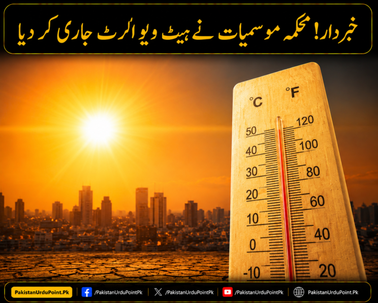 خبردار! محکمہ موسمیات نے ہیٹ ویو الرٹ جاری کر دیا