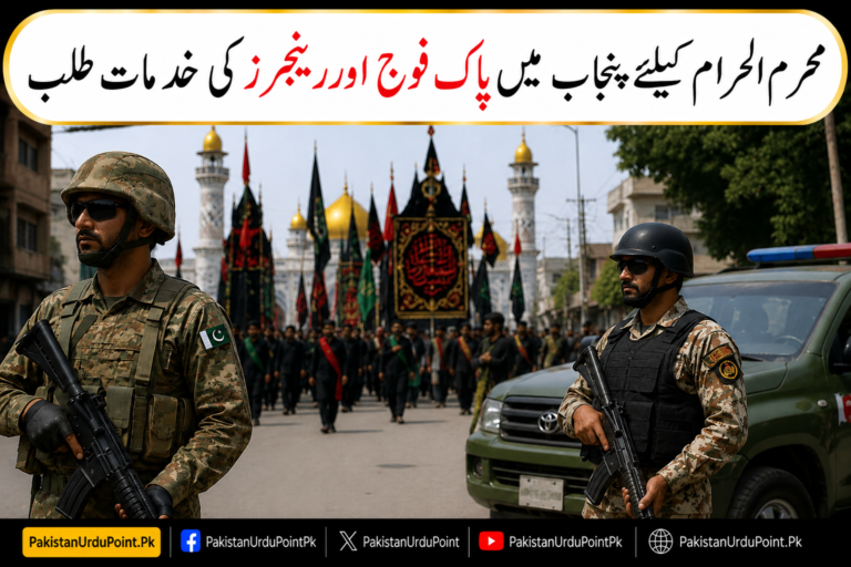 محرم الحرام کیلئے پنجاب میں پاک فوج اور رینجرز طلب