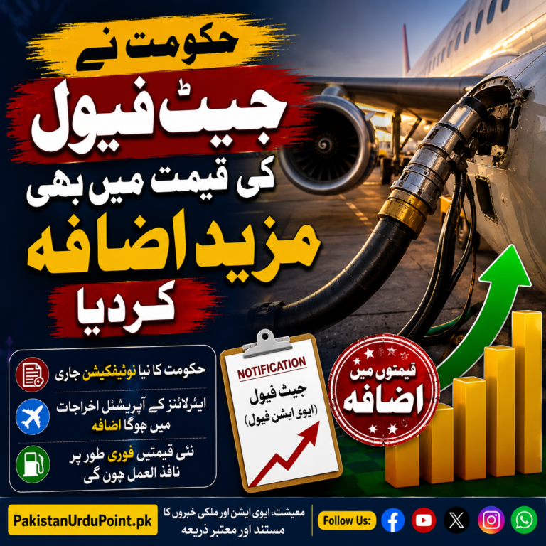 حکومت نے جیٹ فیول کی قیمت میں بھی مزید اضافہ کردیا